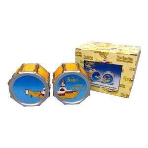 The Beatles Yellow Submarine Drum Salt & Pepper Shakers With Box Vintage NEW